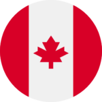 round Canada flag button