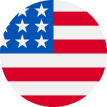 round USA flag button